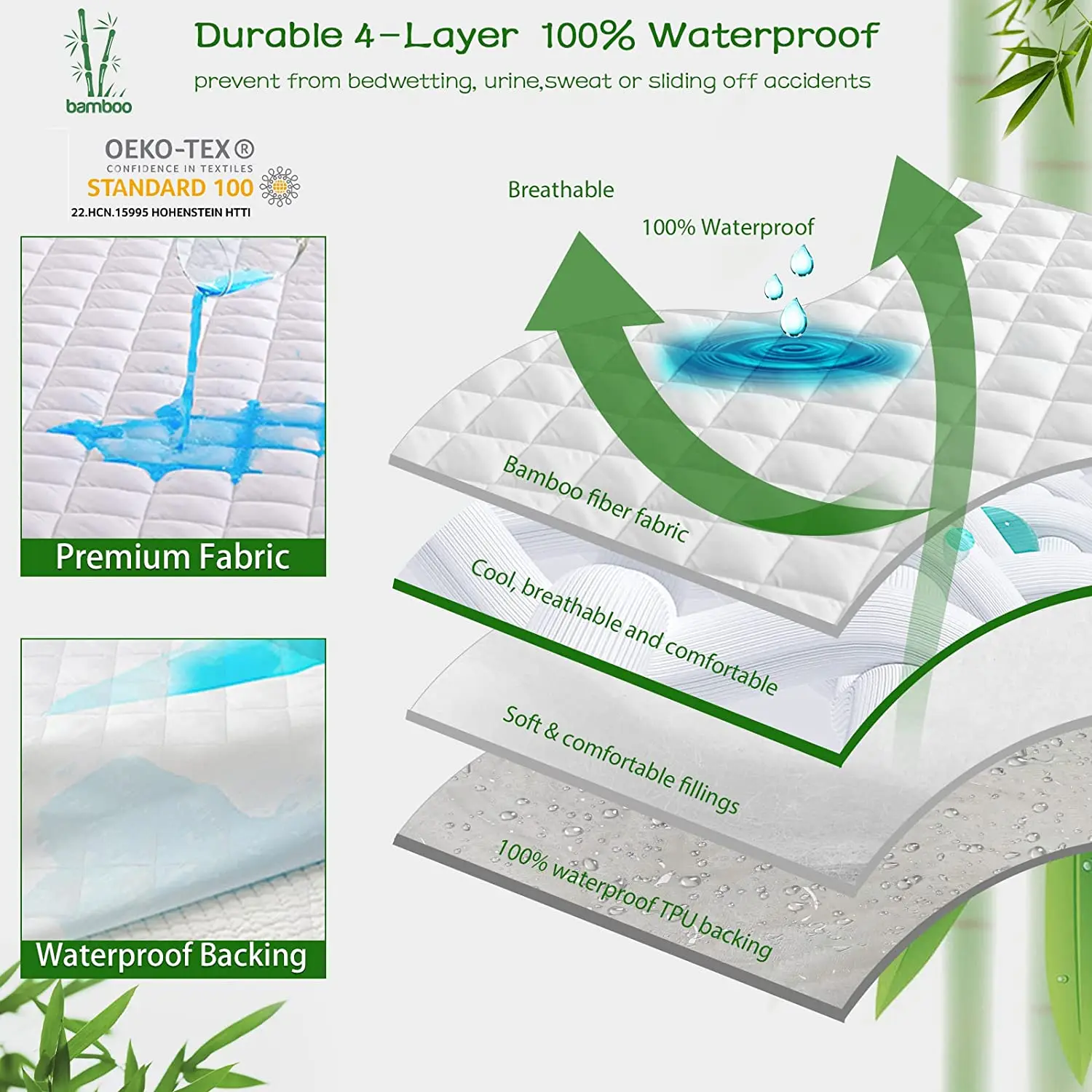 Promotional !customize Baby Waterproof Bed Antibug Mites Crib Quilted