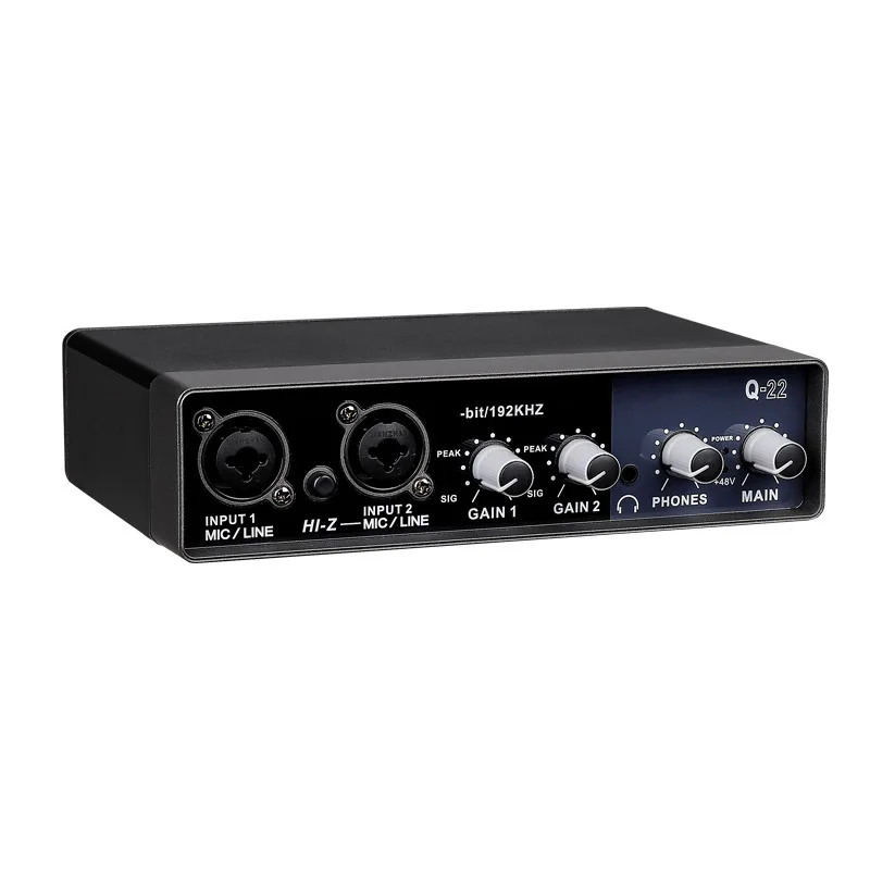 Audio Interface Music Sound Card External Condenser Microphone Recording for Pc Recorder Computer Studio Live