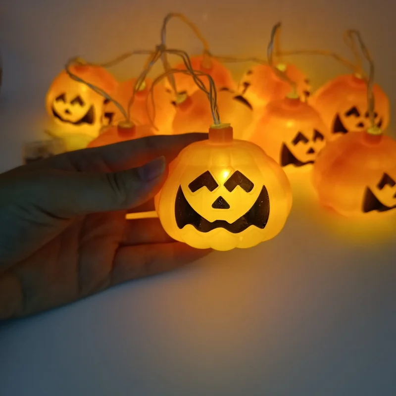 Low Voltage Always Lighting Warm Led Lights Festival Party Decorations Battery Operated 20 Led Halloween Pumpkin String Lights