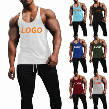 Muscle High Quality Athletic Training Wear Strap Custom Men Tank Top Tall Sleeveless Travel Vest Gym Spaghetti Tank Top