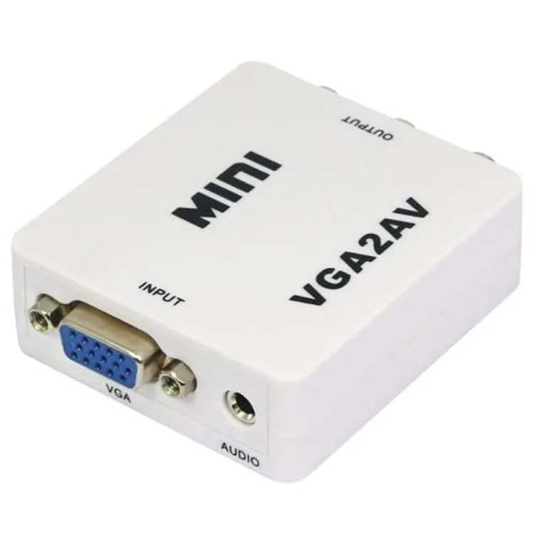 Automatically Detects and Converts 1080P VGA2AV Converter Adapter VGA to AV RCA Converter