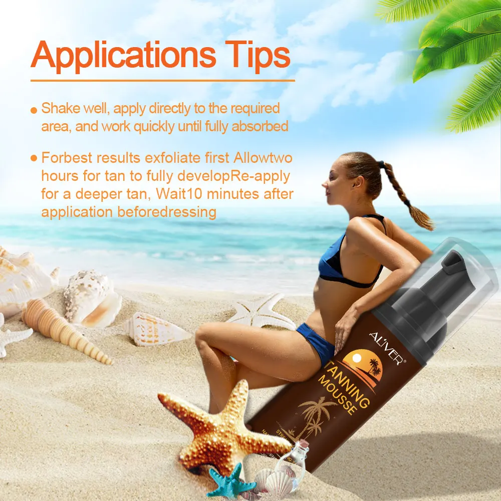 Aliver Natural Bronzer Waterproof Sunless Spray Tanner Lotion Self Tan