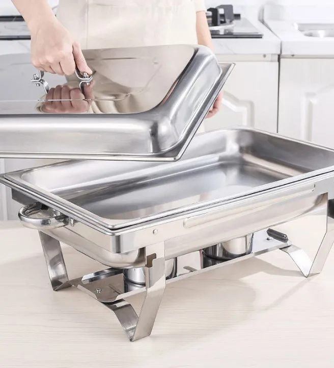 Huadison Wholesale Indian Chaffing Dish Rectangle Buffet Food Warmer