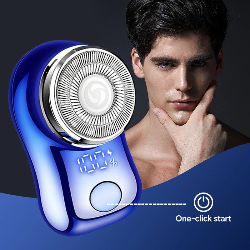 Portable One-Blade Magnetic Hair Trimmer for Men USB Power Rotary Electric Shaver for Household RV Hotel Use factory