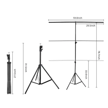 YELANGU Green Screen Backdrop with Stand Kit 6.5X5ft Portable Photographic Studio Photo Background for Streaming detail image