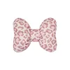 Pink linen leopard print bow headrest