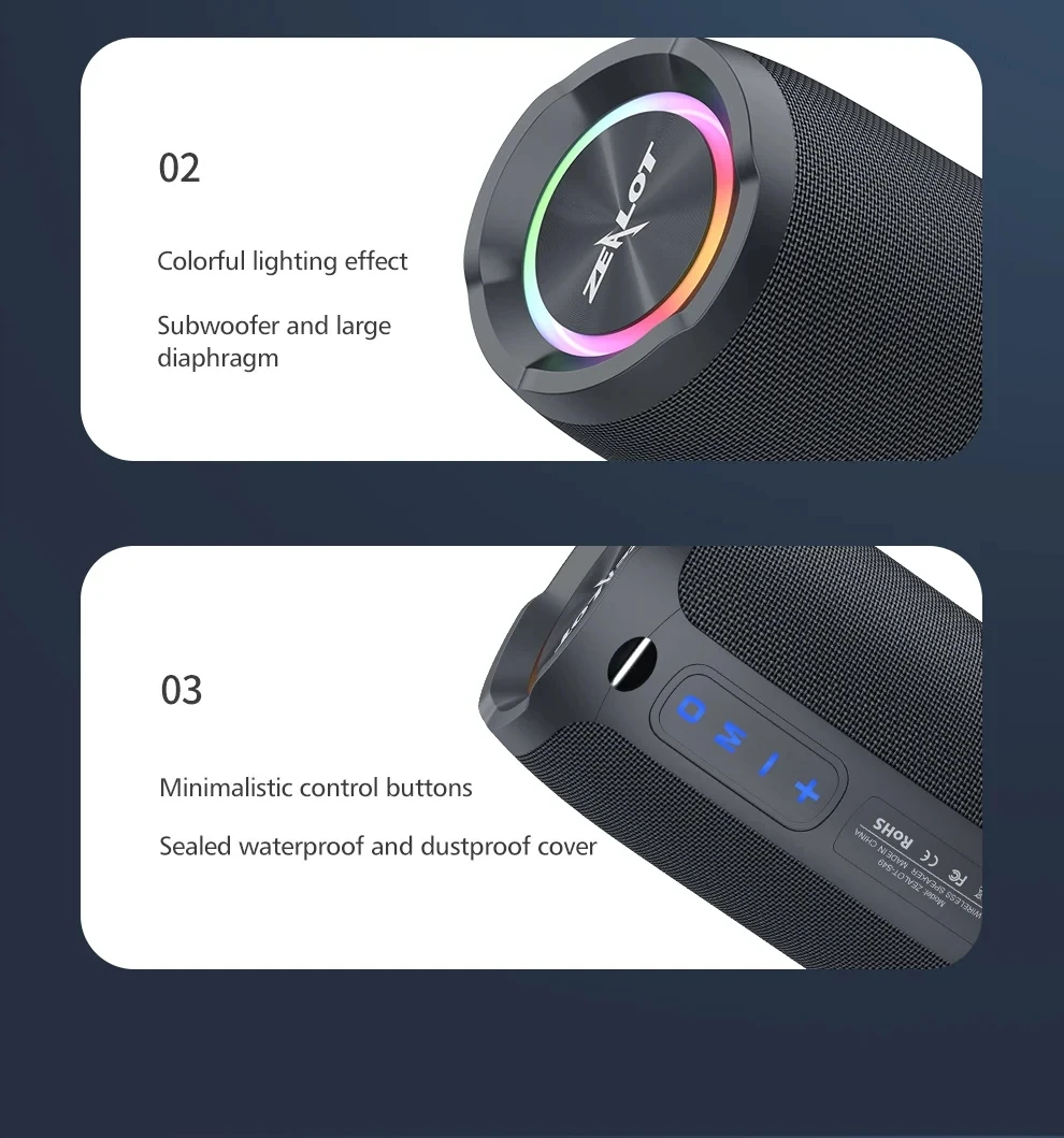 ZealotS49ポータブル屋外スピーカーミニブルートゥース20W