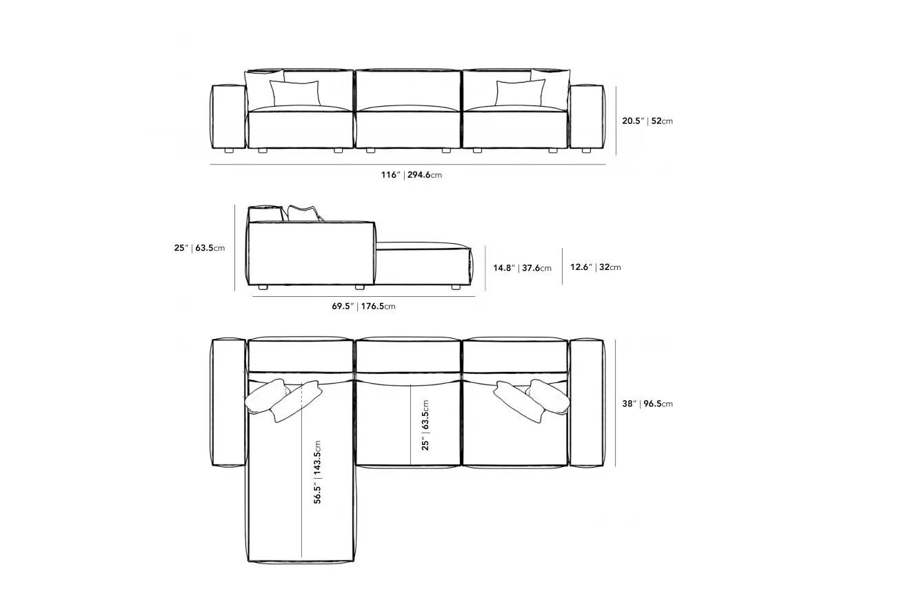 Modern Luxury Italian Style Kd Assembly Fabric Couch Modular Sectional ...