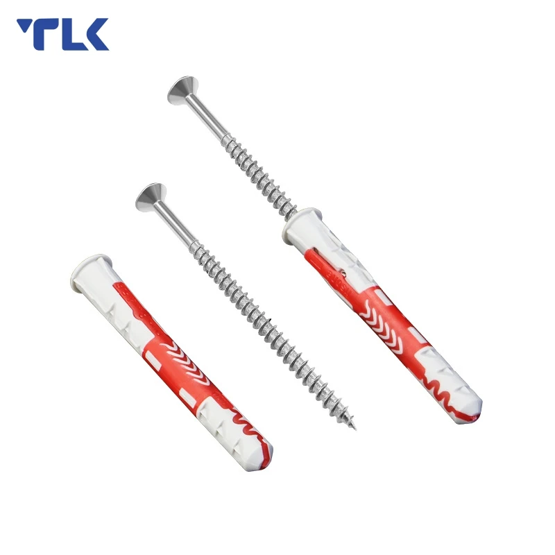 Chipboard Screw Nylon Wall Plug Anchor Plastic Expansion Anchors Tube Wall Plug With Screw