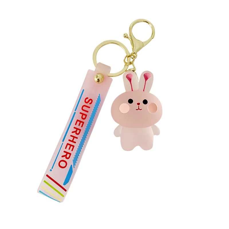 Брелок для ключей с мультяшным хрустальным медведем, прозрачный брелок для ключей с милым животным лягушкой, брелок с подвеской для рюкзака, для женщин и мужчин, подарок, брелок для автомобиля