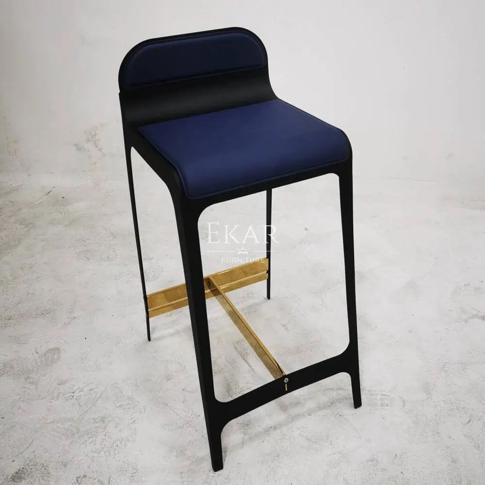 Stock Big Sale Modern genuine leather 304 stainless steel bar counter bar chair designer restaurant bar stools manufacture