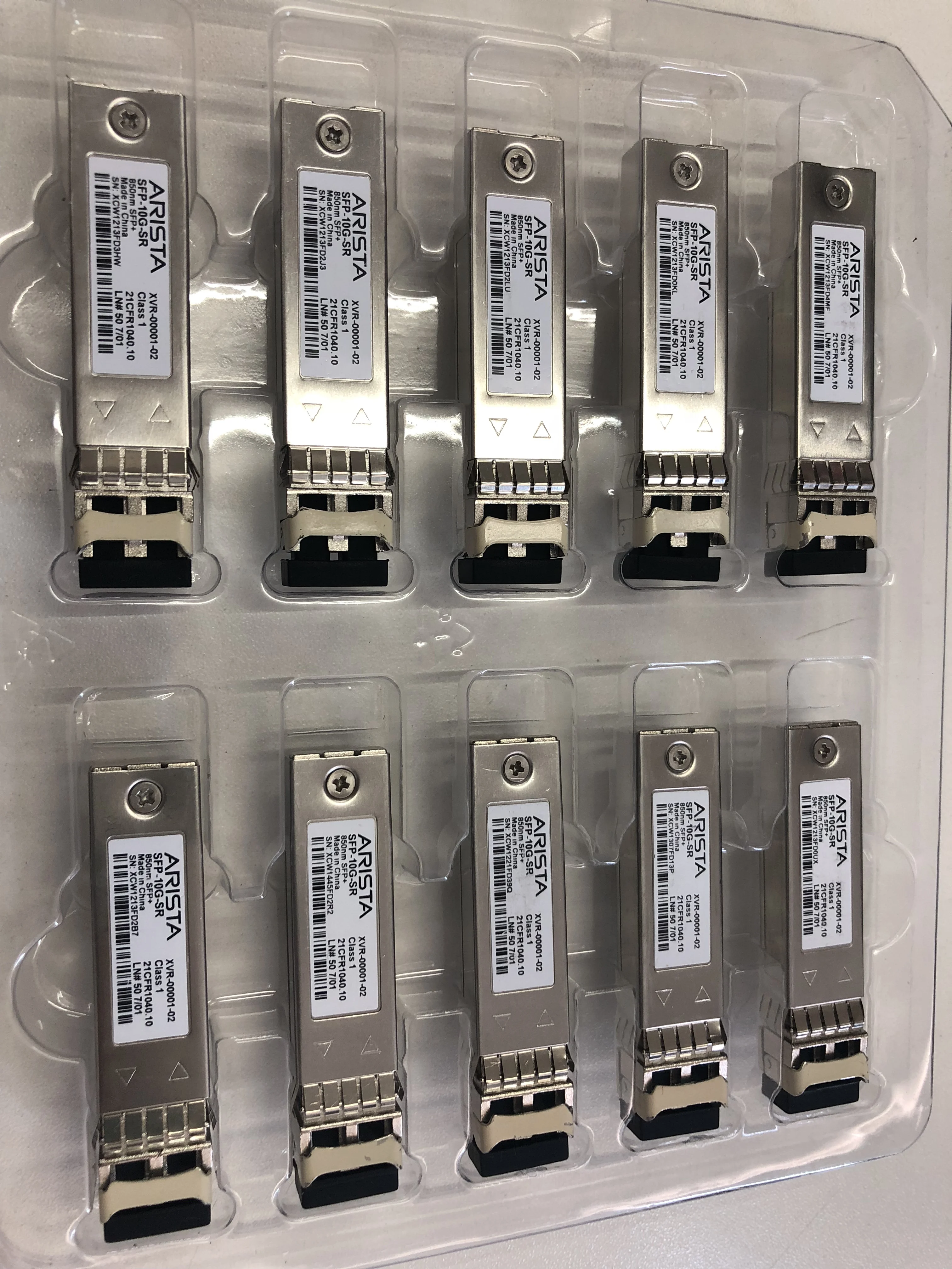 専用　Arista SFP-10G-SR 850nm SFP まとめ売り ARISTA SFP-10G-SR 10GBASE-SR SFP+ Transceiver Module, 850nm, 300m