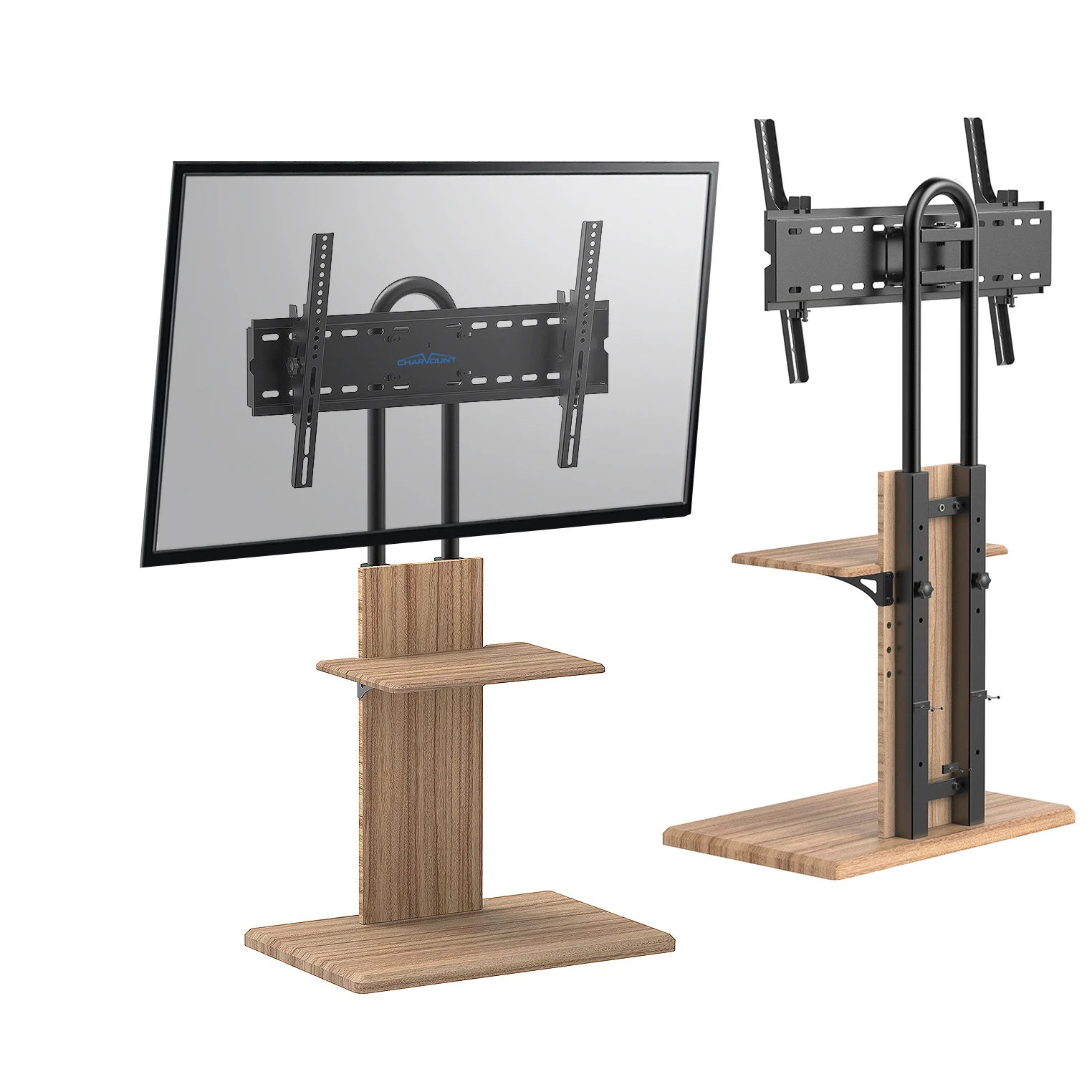 New Arrived Universal Swivel Tilt Tv Stand With Wooden Base Height