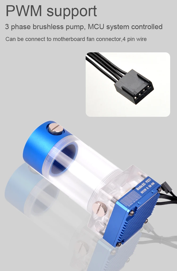 Syscooling P67d Pump Dc 12v Water Cooling Pump With Reservoir Pwm