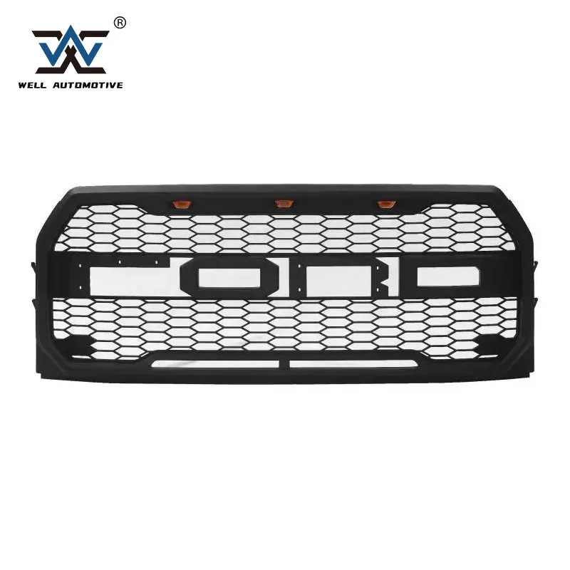 Oxford White + Black Upper Front Grille For 2009-2014 Ford F-150 XLT – Direct Replacement – Painted, 9L3Z8200D
