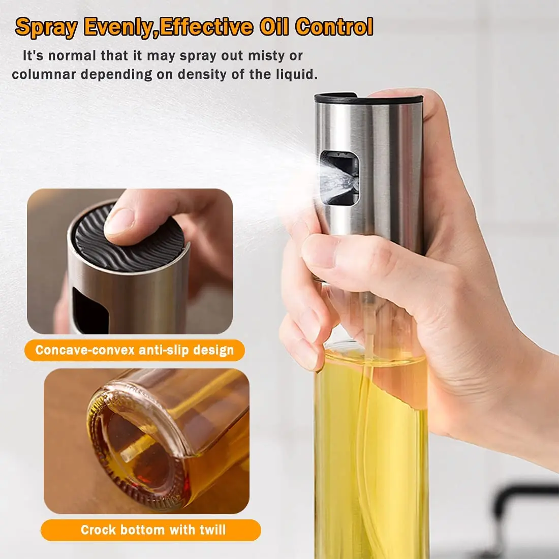 100ml Continuous Spray Bottle Fine Mist Sprayer Oil Durable Olive Oil