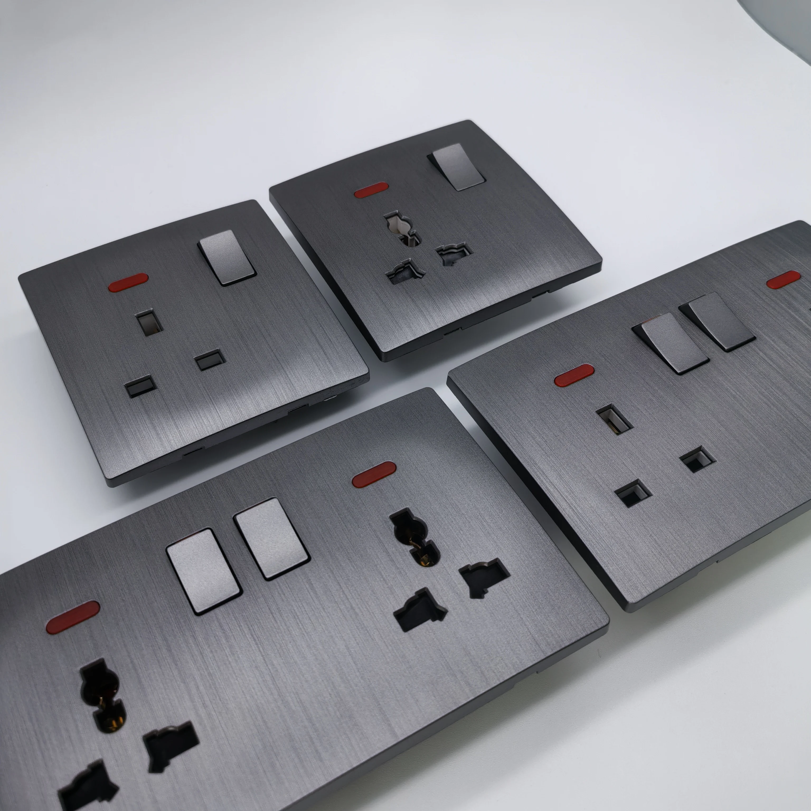 VNX Multi Wall Switch Socket With Light Indicator 3 Pin Universal Sockets and Switch
