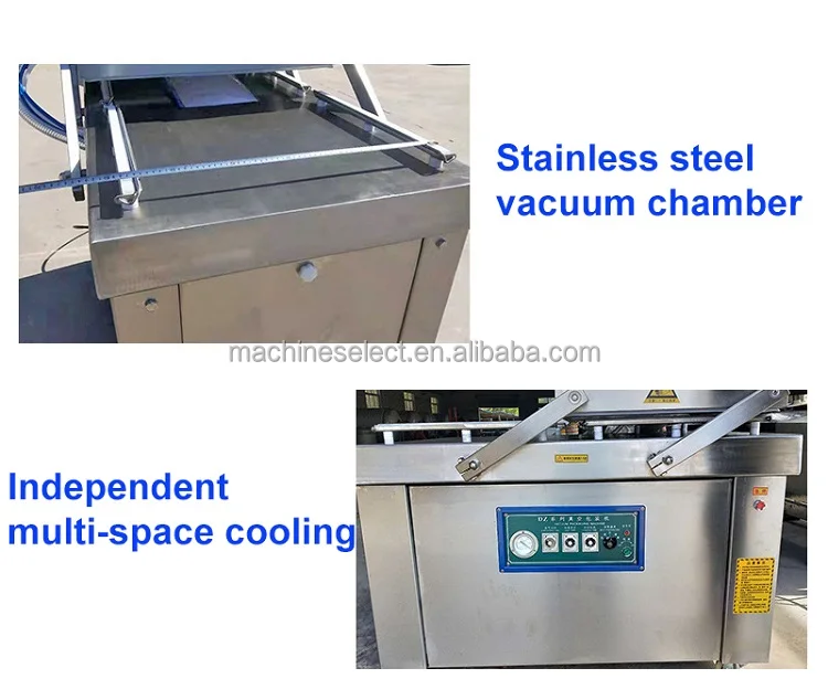Commercial Ready To Eat Food Retort Pouch Packaging Machine Sealing Machine Double Chamber