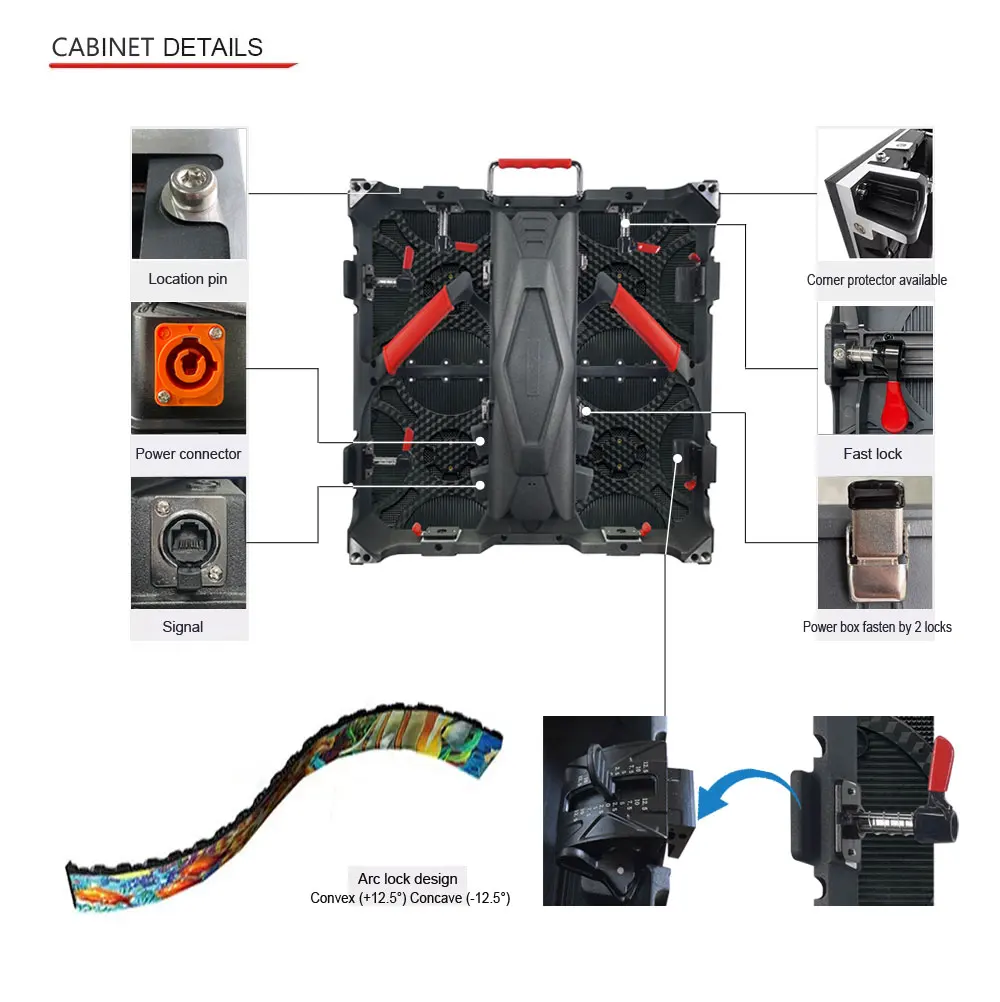 Full Color P3.91 Indoor Led Video Wall 500x500 Aluminium Die Casting Cabinet