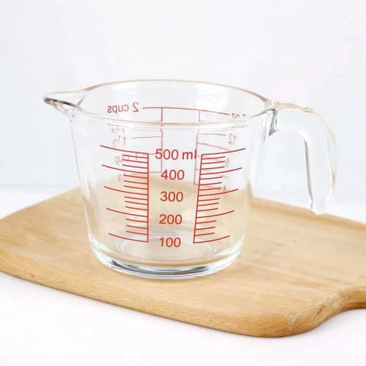 1 cup angled plastic measuring cup with non slip grip handle for kitchen cooking baking