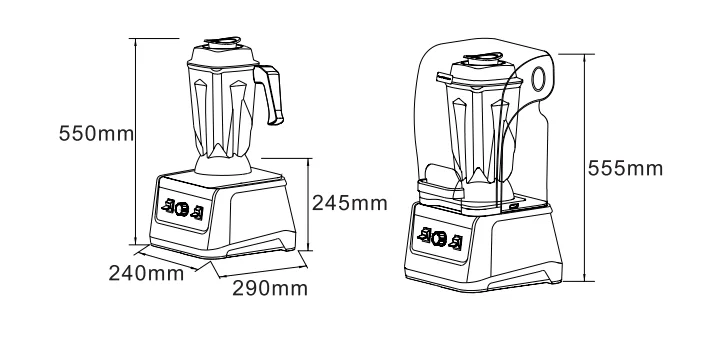 Best Sell Soundproof Blender Juicer Ice Crusher Large Capacity Kitchen Milkshake Machine Industrial Blender for Cafe