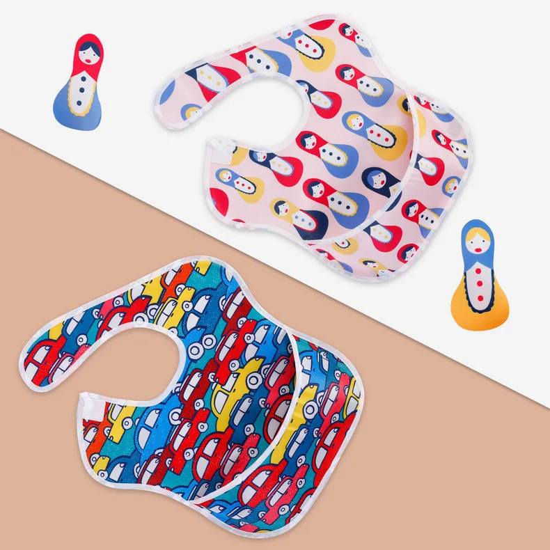 Cute Cartoon Print Infant Baby Feeding Bib Waterproof PUL Baby Bandana Bibs supplier