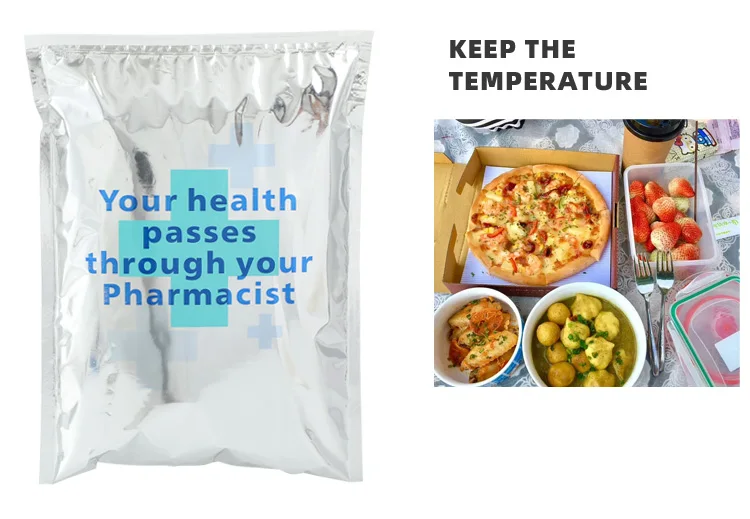 Herbruikbare topverkoop Waterdicht Duurzaam Medisch Vaccin Aluminiumfolie Thermische koeler zak Geïsoleerd Met Ziplock 3