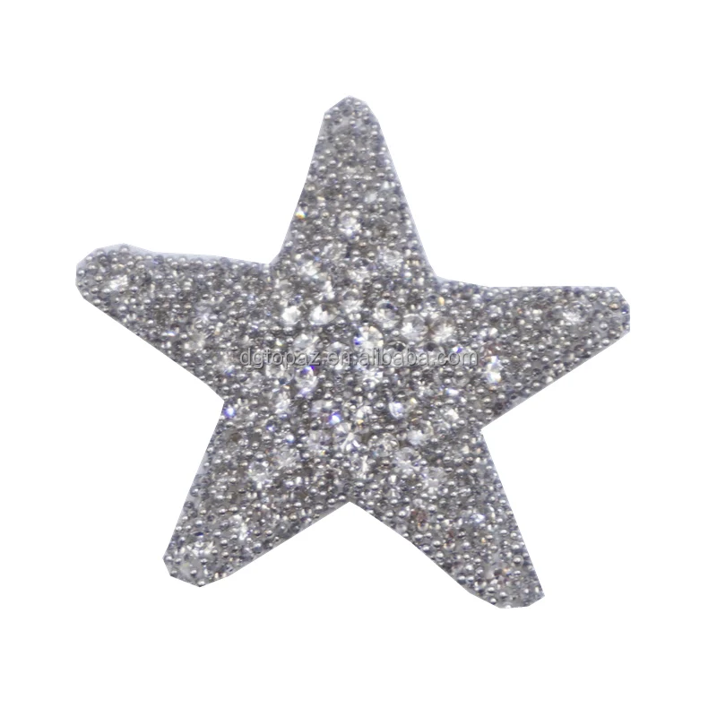 Luxury quality bling star custom iron on patches yellow adhesive sequins rhinestone star patches