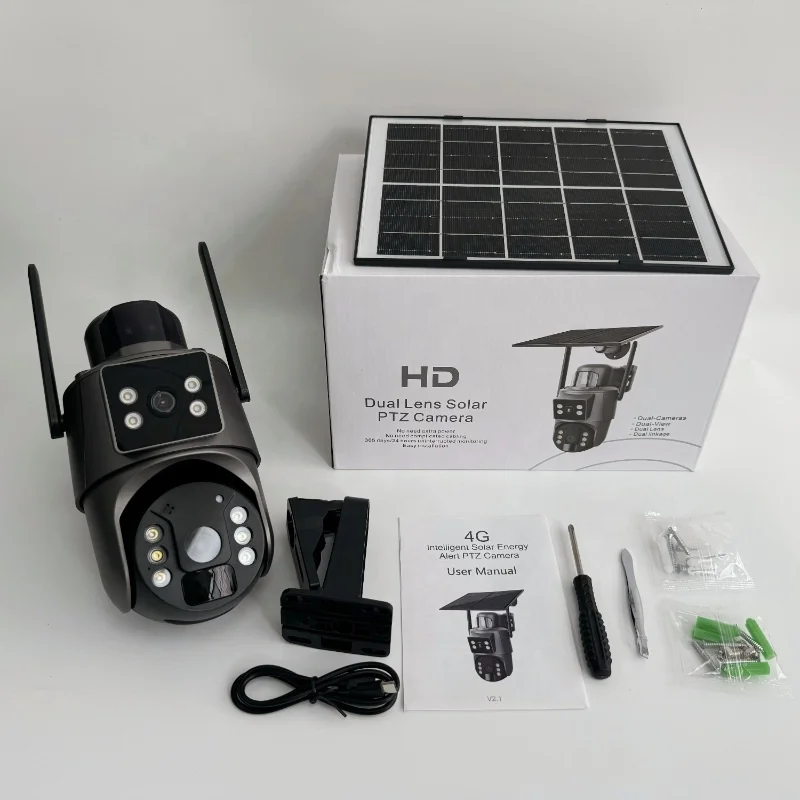 6MP Dual Lens Solar Security System Waterproof Cloud Storage