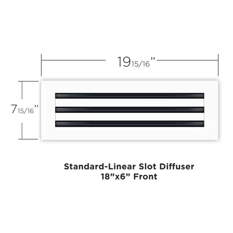 FA-STAR Lüftungsgitter Modern – 18x6 Zoll Weiß, Aluminium, Für Decke, Wand & Boden