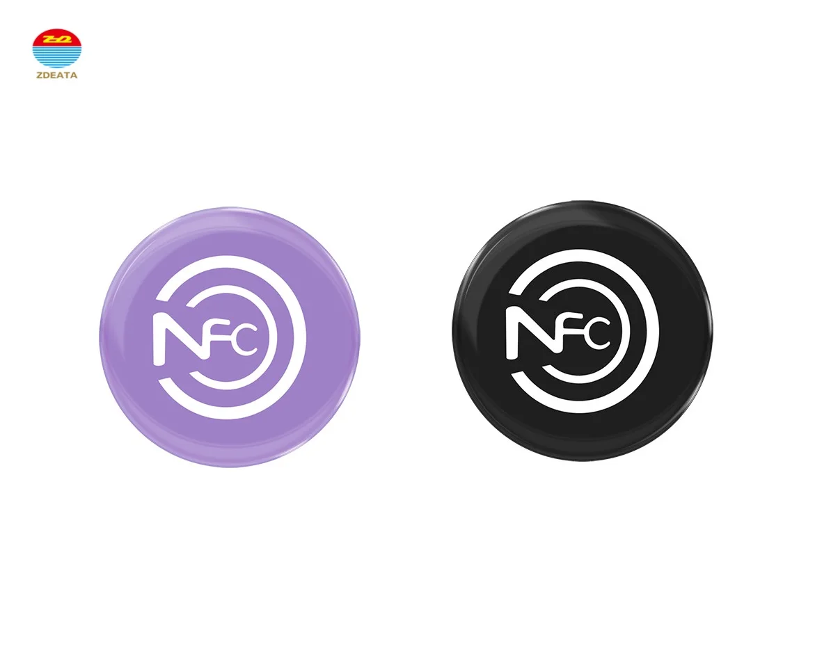 custom logo printed nfc tag programmable pvc epoxy tag for social media nfc