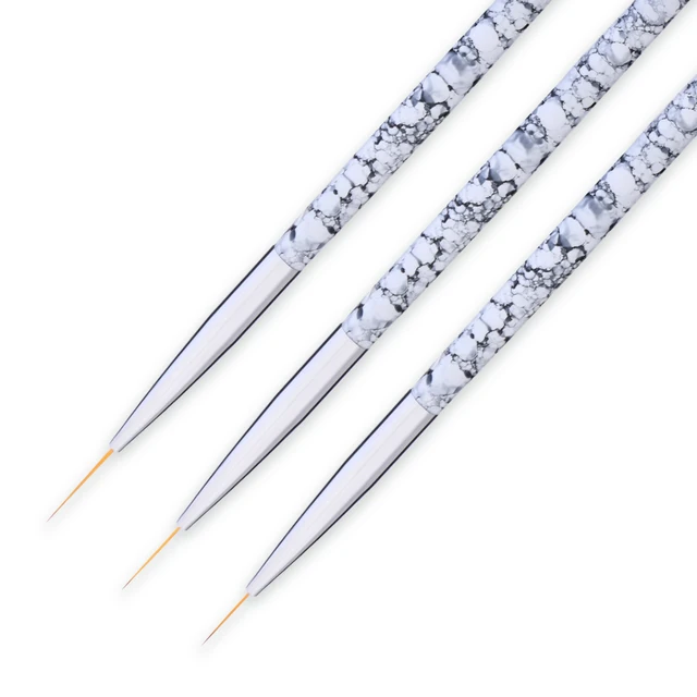 5-Piece Fine Liner Nail Art Brush Set - Thin Painting Pens For Striping, Drawing, And Detailing