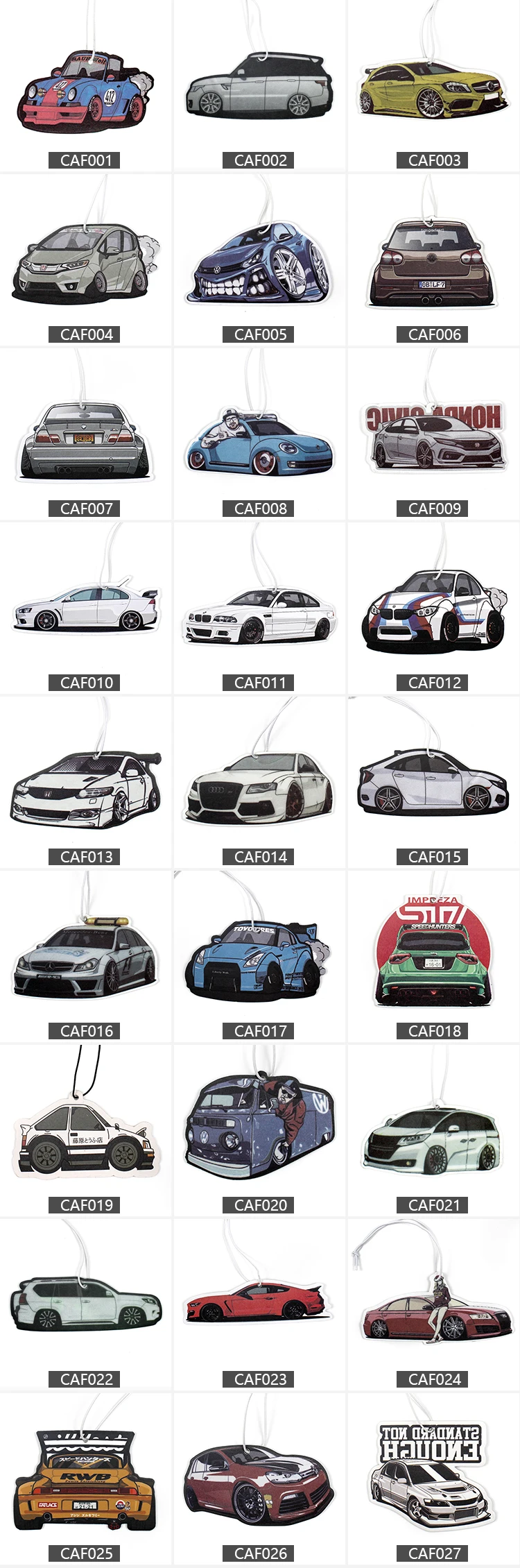 Wholesale Hanging Different Smells Fresh Air Freshener Perfume Paper