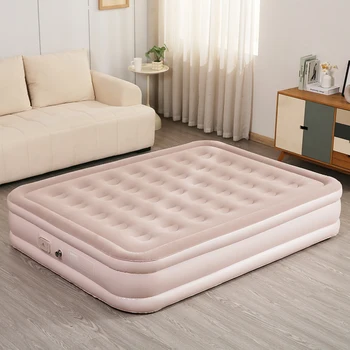 Custom Logo Twin Size Durable Air Mattress with Built-in Pump Colchon Inflable Camping Portable Outdoor Inflatable Bed Home Park