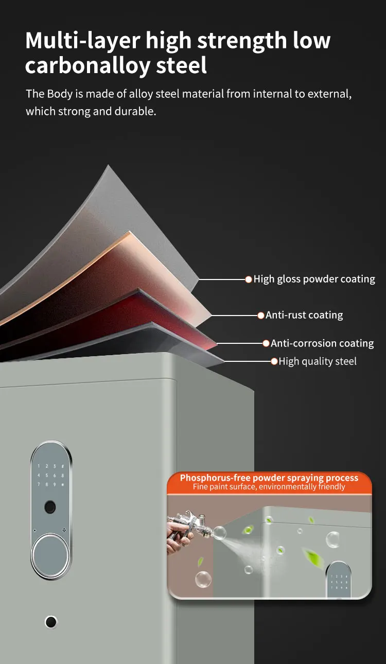 CEQSAFE Anti-Theft Storage Box with TUYA APP WIFI Fingerprint Access for Home Office Hotel manufacture