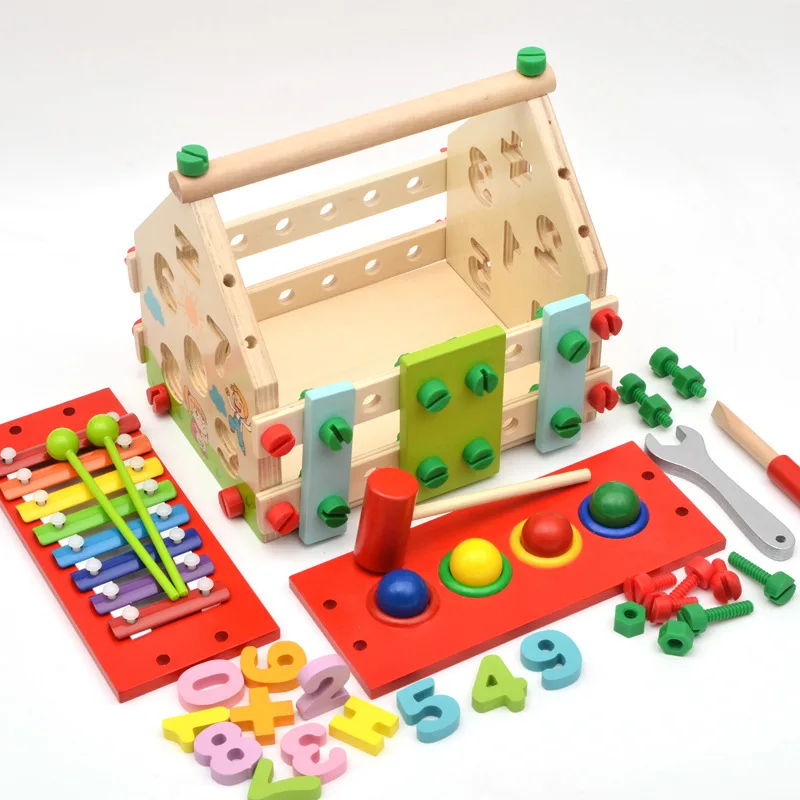 Children Screw Puzzle Disassembly Diy Block Set Kids Toys Educational 2022 Montessori Wooden Toddler Kids Games Baby Toys