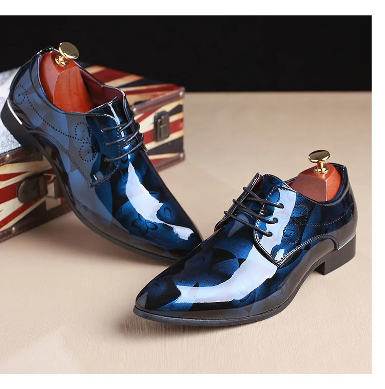 2023 Design Office Men Dress Shoes Floral Pattern Formal Leather Luxury ...