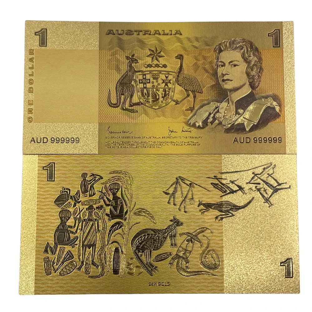 非货币收藏澳大利亚澳元1 2 5 10 20 50 100塑料金箔电镀钞票| Alibaba.com