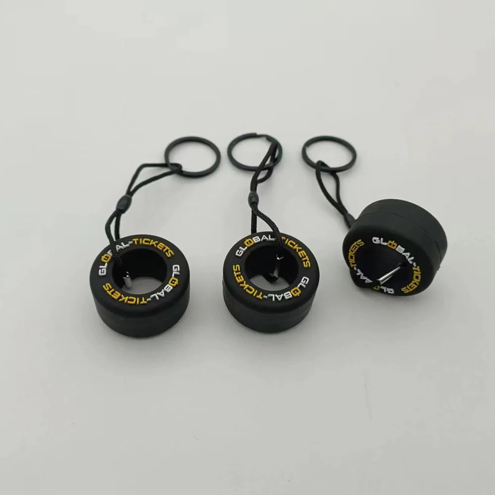 Custom Promotion Innovative Simulation PVC Motorbike Car Wheel 3D Rubber Truck Tire Keychain Tyre Key Chain