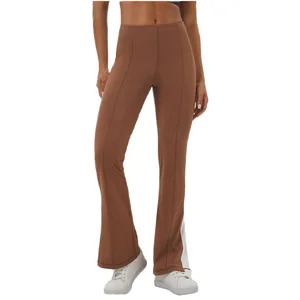 Women's 4XL Plus Size Flared Gym Workout Leggings High Bell Bottom Sportswear Solid High Quality Spandex/Nylon Fitness Yoga