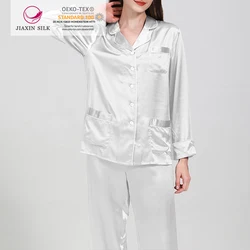 100% silk 19momme classic Piping design comfortable women wear Pajamas night wear big size NO 6