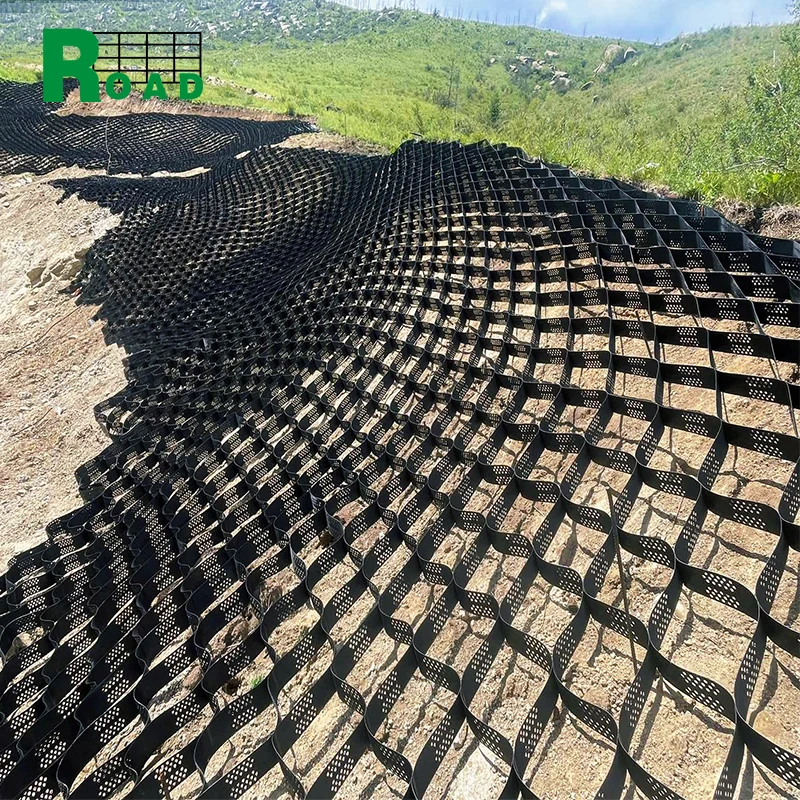 Astm Standard HDPE Geocell  Geo Cell Road Grid Gravel Honeycomb Gravel Driveway Highway Railway Geocell Slope Retain Wall