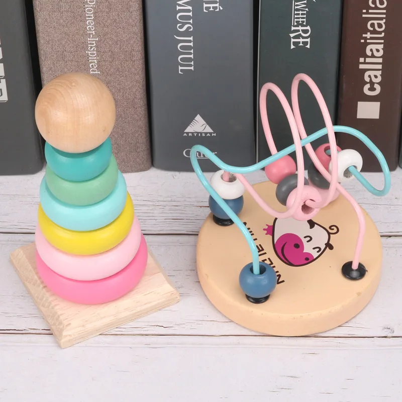 Children Educational Montessori Wooden Building Blocks Stacking Toys