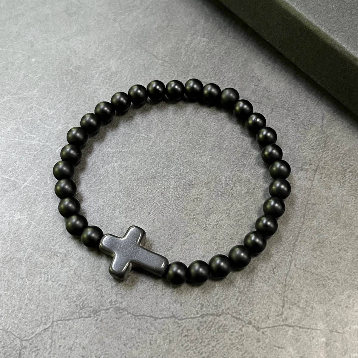 Natural Stone Cross Jesus Bracelet Give You protection and 