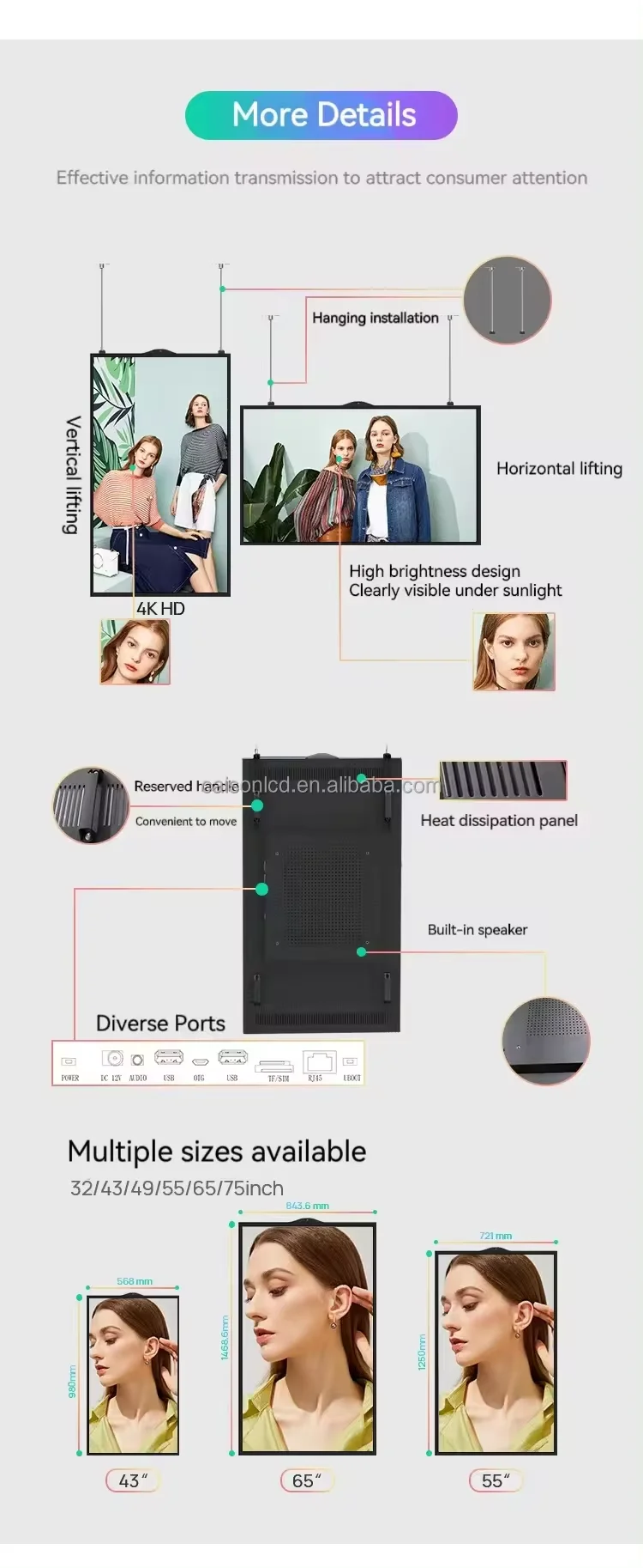 19 Inch 1000 Nit CS-190ETN01.0 LCD panel High Brightness Tft Lcd Module Screen Support 1080x1024 With RTD2513A For Outdoor supplier