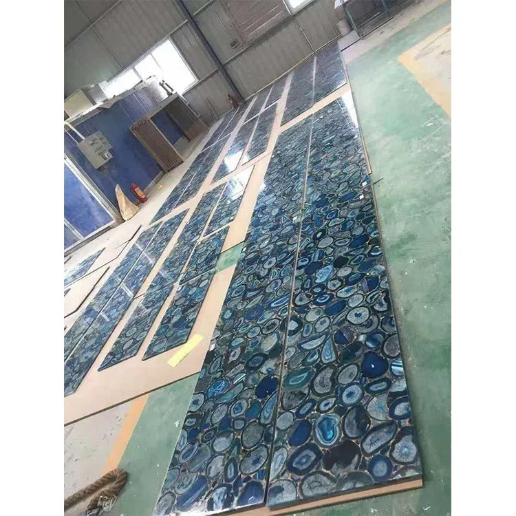 product blue agate stone semi agate stone for countertops  bar tops kitchen tops desktop-3