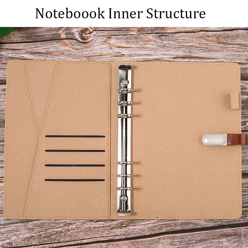 Customized A5 Loose Leaf Notebook Small Return Gifts Leather Diary with Pen Gift Set