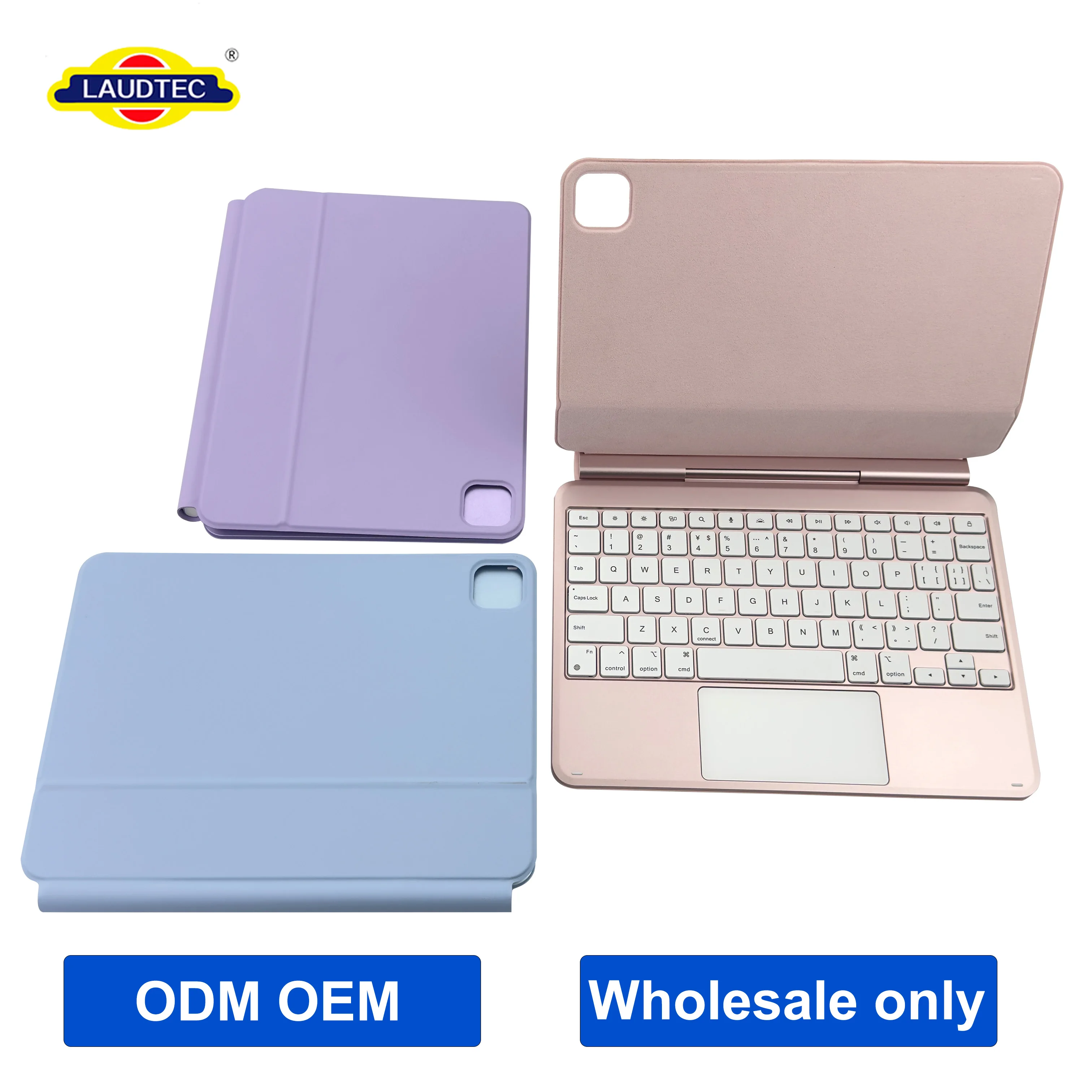 Carcasa inalámbrica para teclado Bluetooth de aluminio con panel táctil, para iPad de décima generación y A16; resistente a salpicaduras (IPX4); venta al por mayor, OEM
