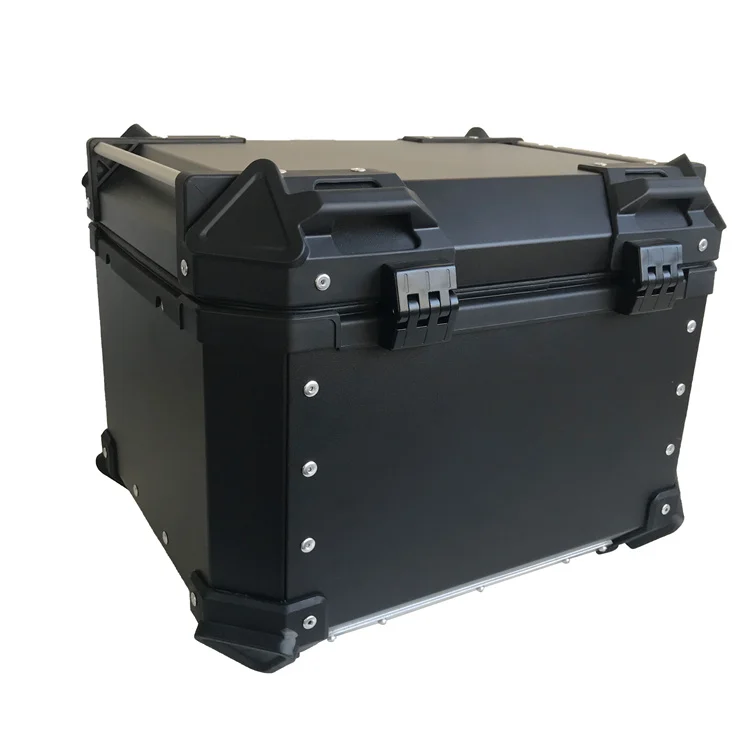 Мотоциклетная верхняя коробка быстросъемная система блокировки 45 л черная Водонепроницаемая задняя крышка