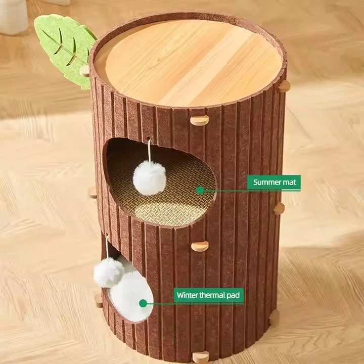 Wholesale Modern and Classic Cat Scratching House Two or Three Layer Tree Hole Design Sustainable Tunnel